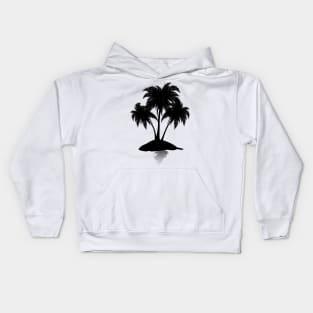 Small tropical island silhouette Kids Hoodie